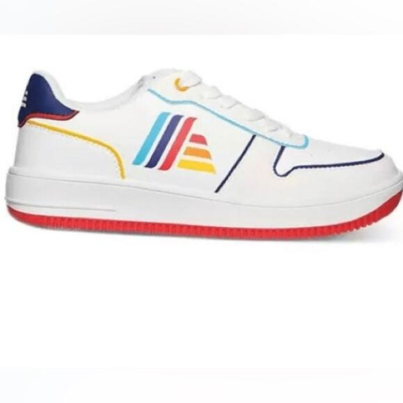 ALDI Fan club  White Sneakers with Multicolor Accents NEW Size 6 - Picture 1 of 8